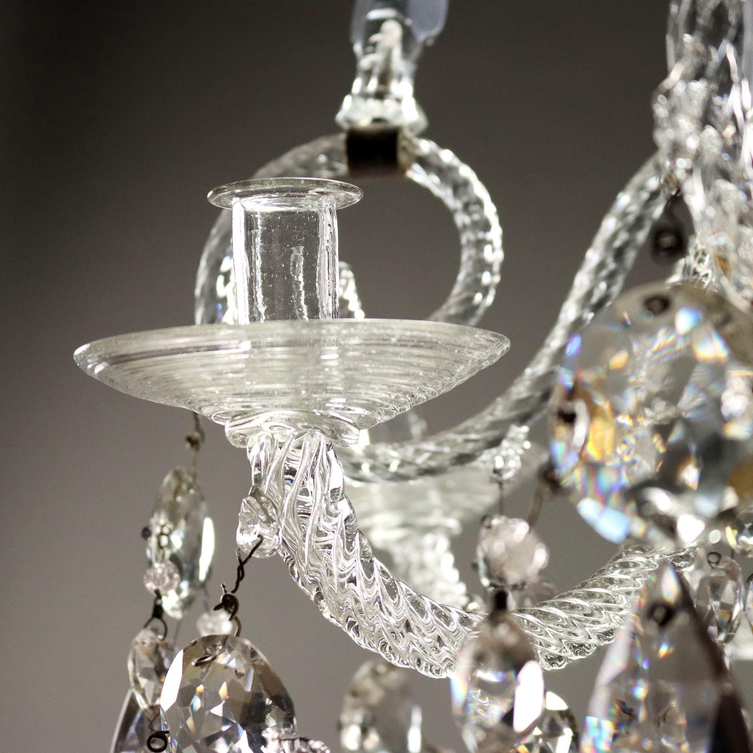 Lampadario Veneziano in vetro soffiato Murano, metà XIX Secolo For Sale 1