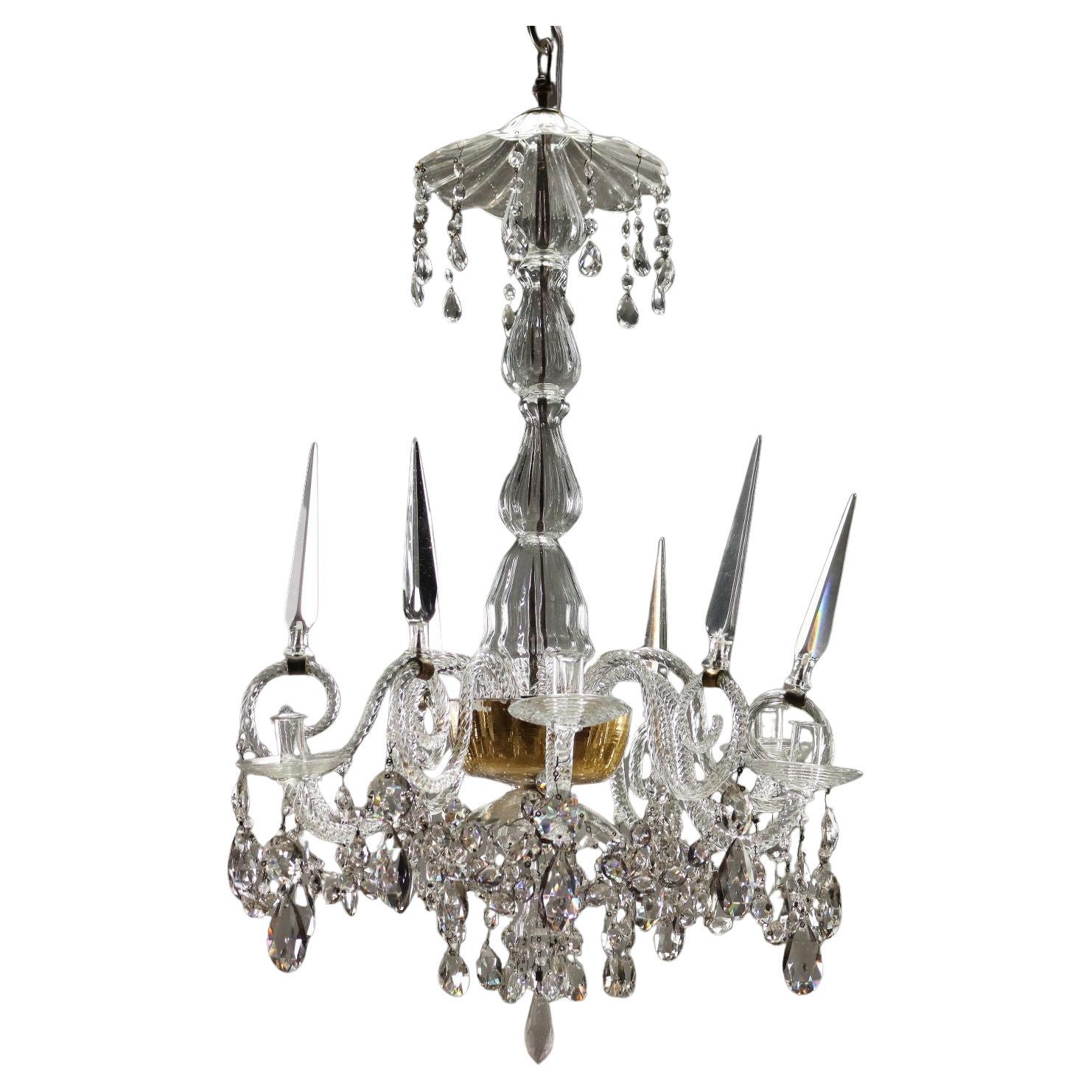 Lampadario Veneziano in vetro soffiato Murano, metà XIX Secolo