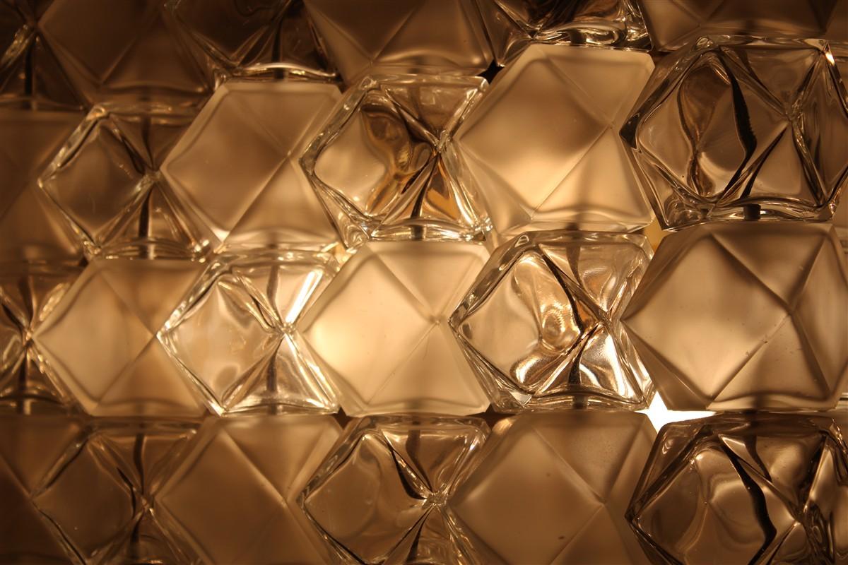 Lampadario Venini Cubi 1960 Vetro di Murano Trasparente Minimalista in vendita 14