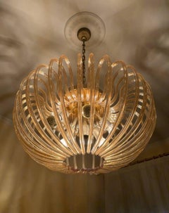 Venini mid-century Murano glass ''Champagne'' chandelier.