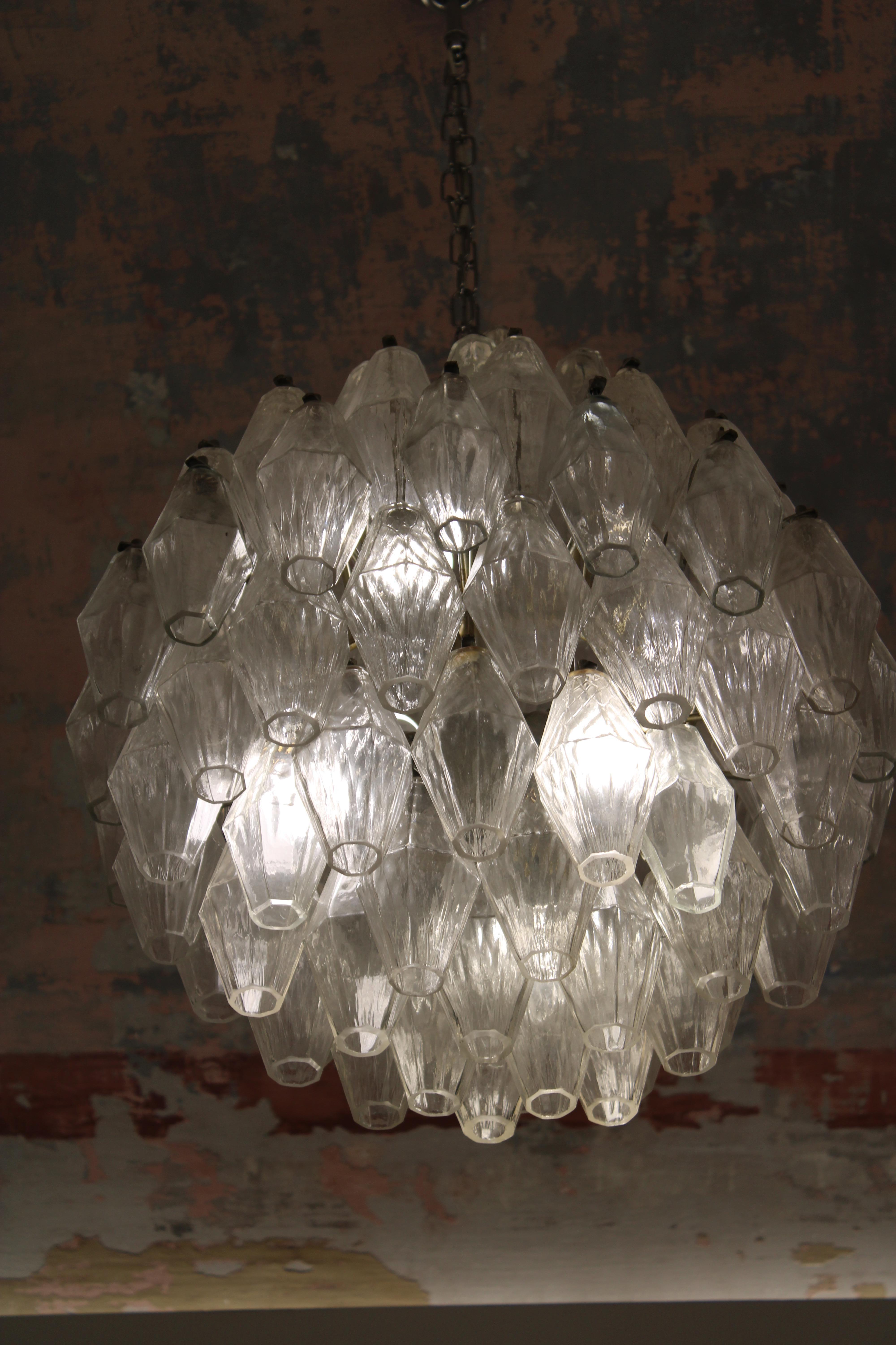Venini Poliedro Chandelier Carlo Scarpa Round 1950s For Sale 1