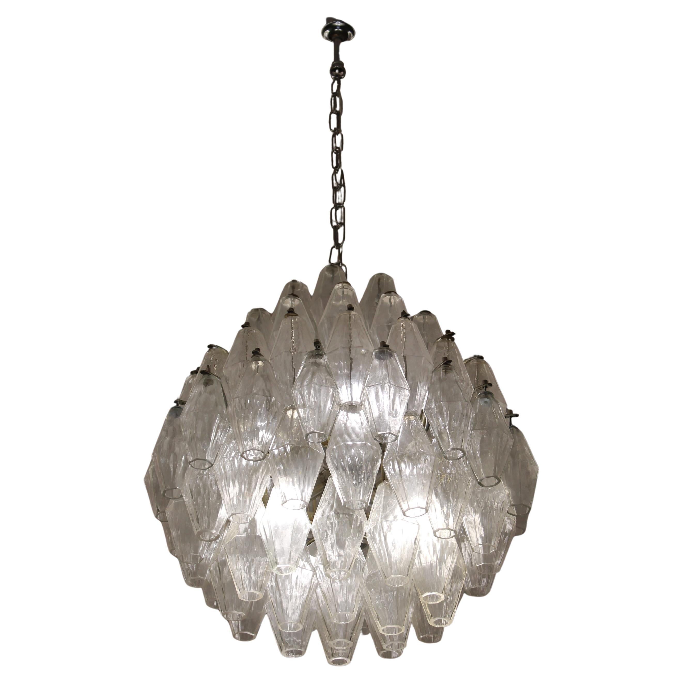 Venini Poliedro Chandelier Carlo Scarpa Round 1950s For Sale