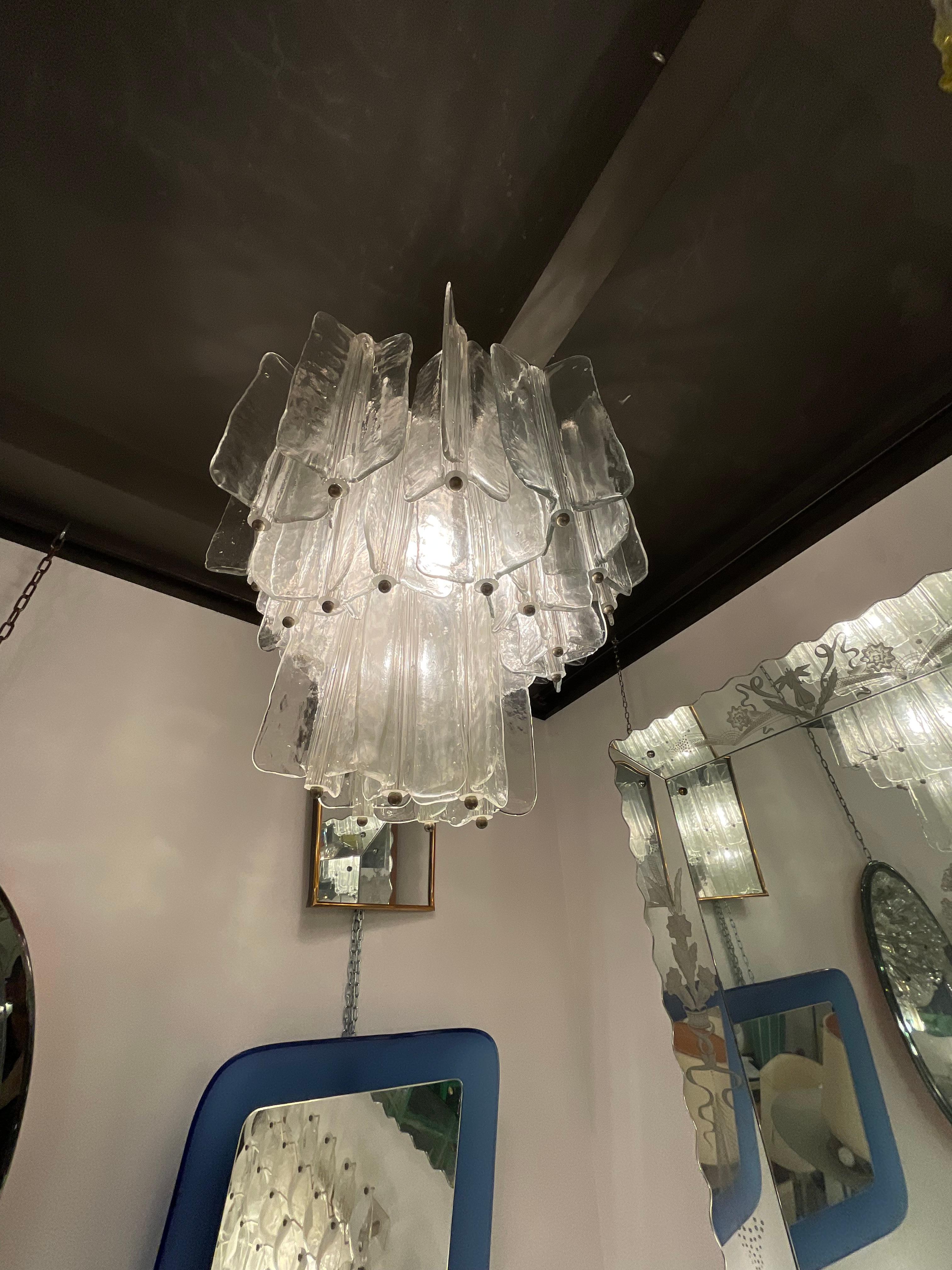 Lampadario VENINI - TONI ZUCCHERI - VETRO DI MURANO - 1960 (Mitte des 20. Jahrhunderts)