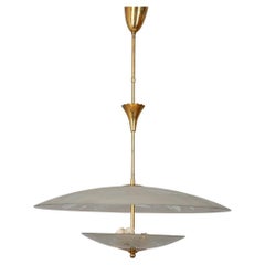 Vintage-Kronleuchter aus Kristall und Messing aus den 1940er Jahren, italienisches Design