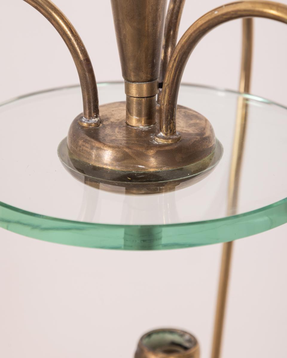 Lampadario vintage anni 40 ottone e vetro design Pietro Chiesa per Fontana Arte 1