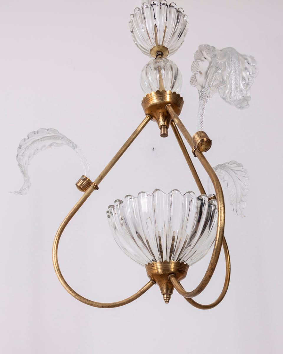 1950s vintage murano glass chandelier Italian design In Good Condition For Sale In None, IT
