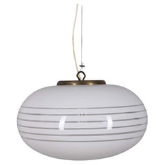 Lampadario vintage anni 60 in metallo e vetro di Murano design Italiano