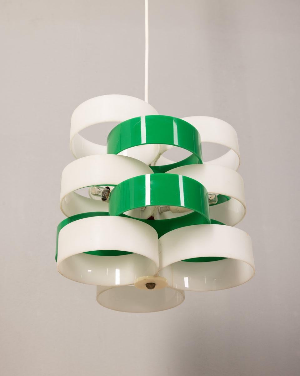 1960er Jahre Vintage-Kronleuchter aus Kunststoff Design Stilux Milano (Mid-20th Century) im Angebot