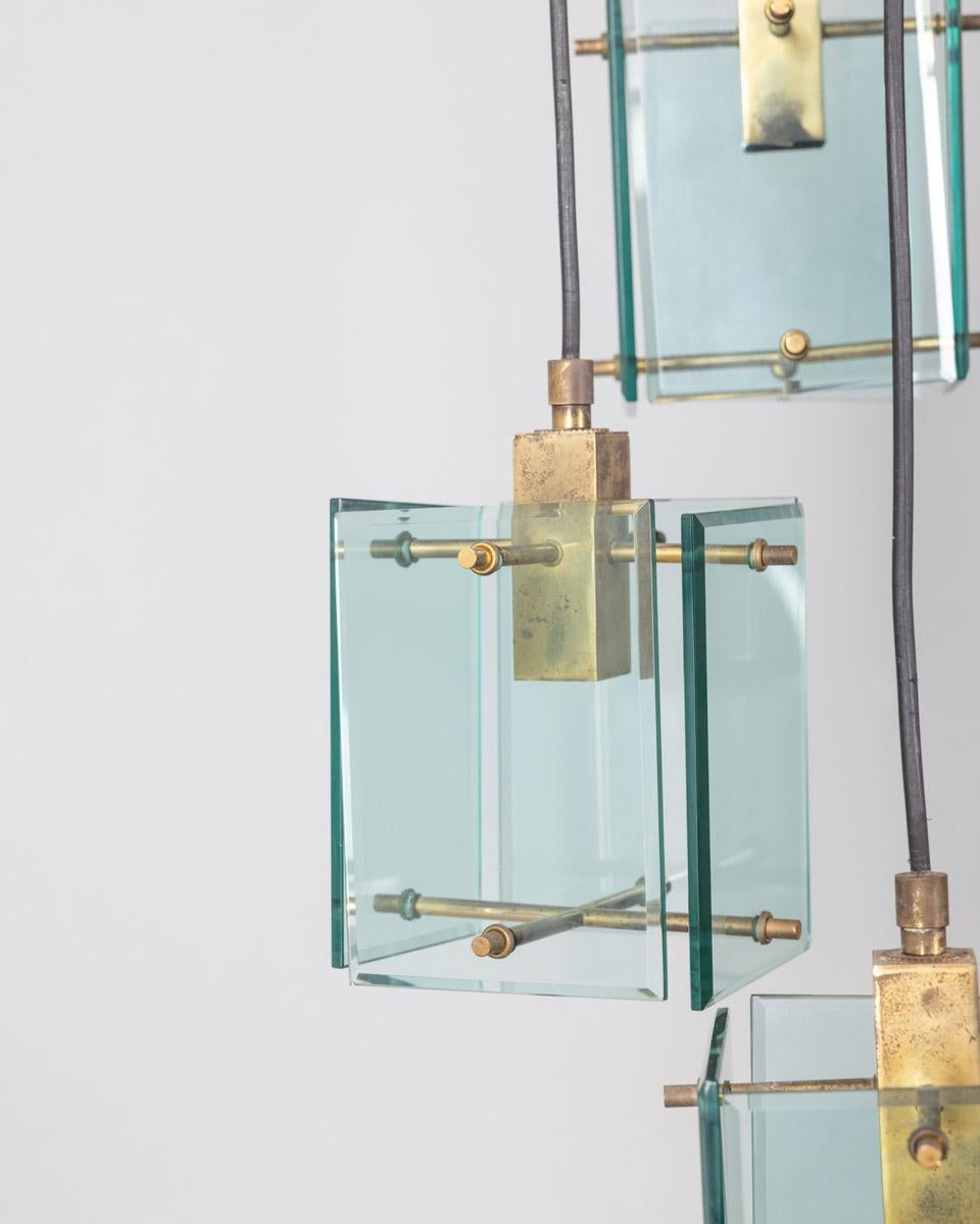 Vintage 1960s glass chandelier design Studio Zeroquattro In Good Condition For Sale In None, IT