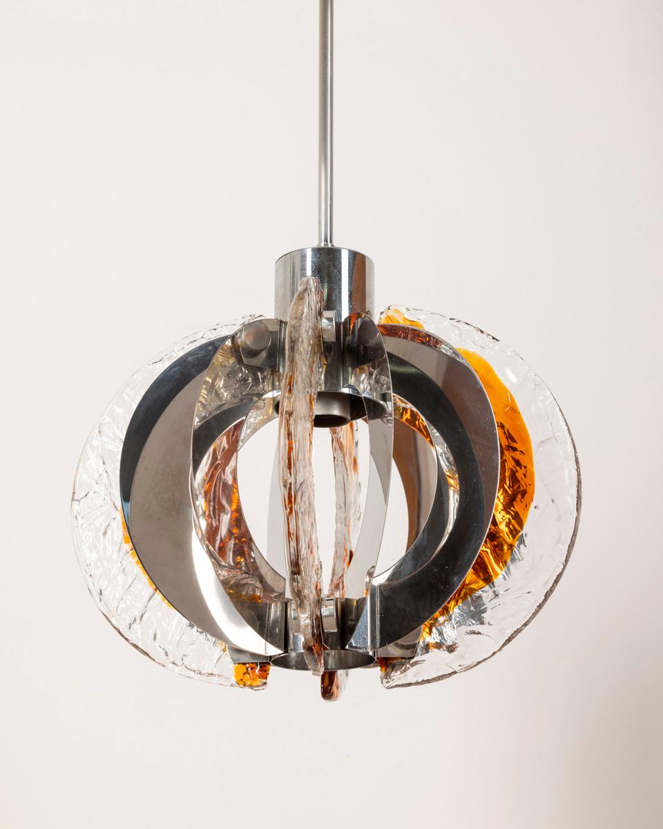 Vintage 1960s murano glass chandelier designed by Carlo Nason for Mazzega In Good Condition For Sale In None, IT