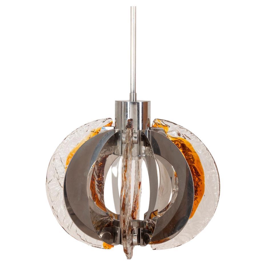 Vintage 1960s murano glass chandelier designed by Carlo Nason for Mazzega For Sale