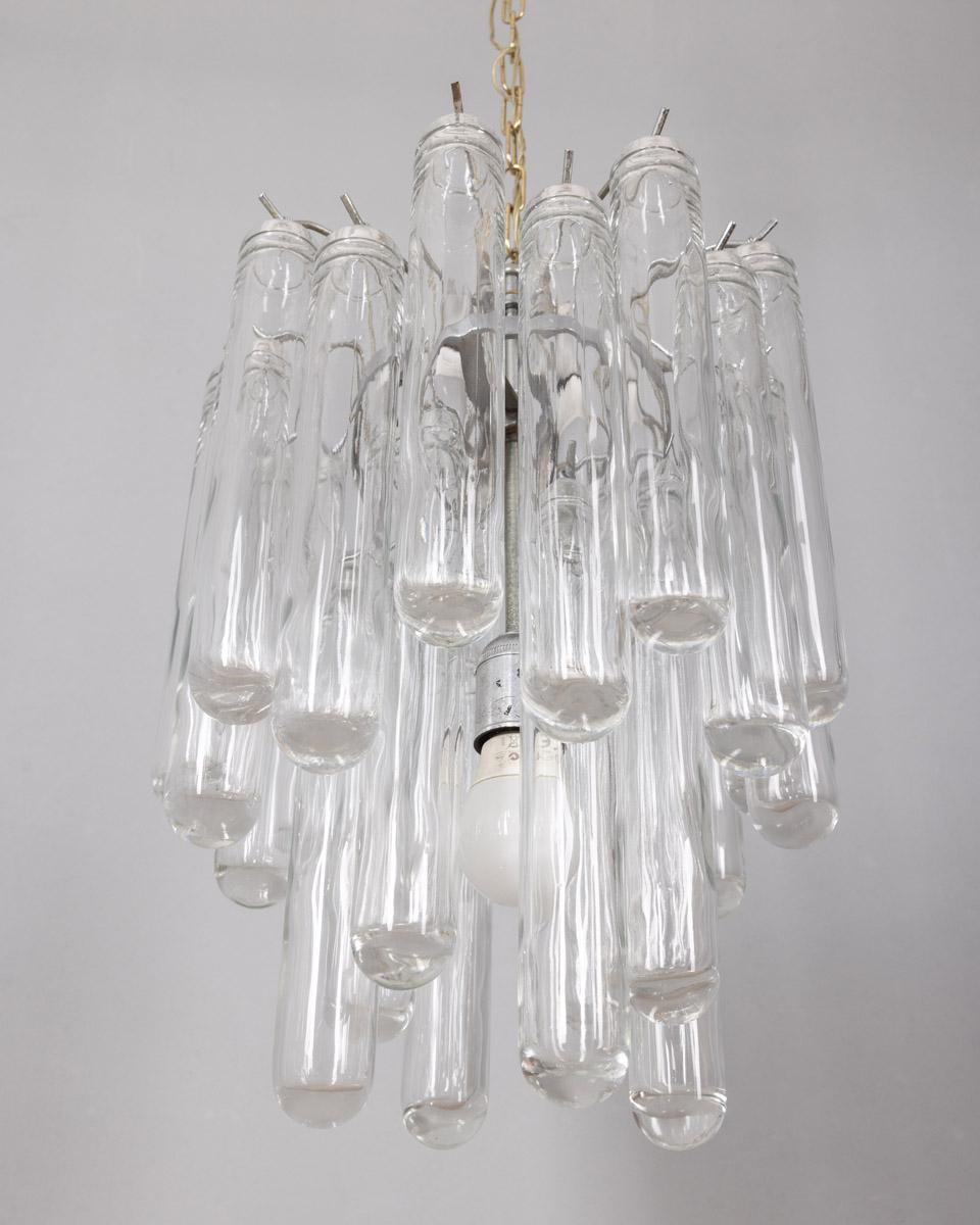 Metal 1960s vintage Murano glass chandelier designed by Gaetano Sciolari For Sale