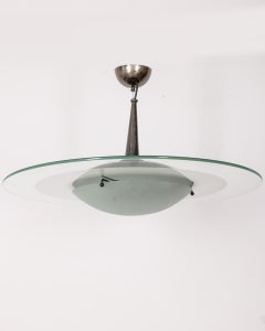 Lampadario vintage anni 60 in vetro e cristallo design Italiano