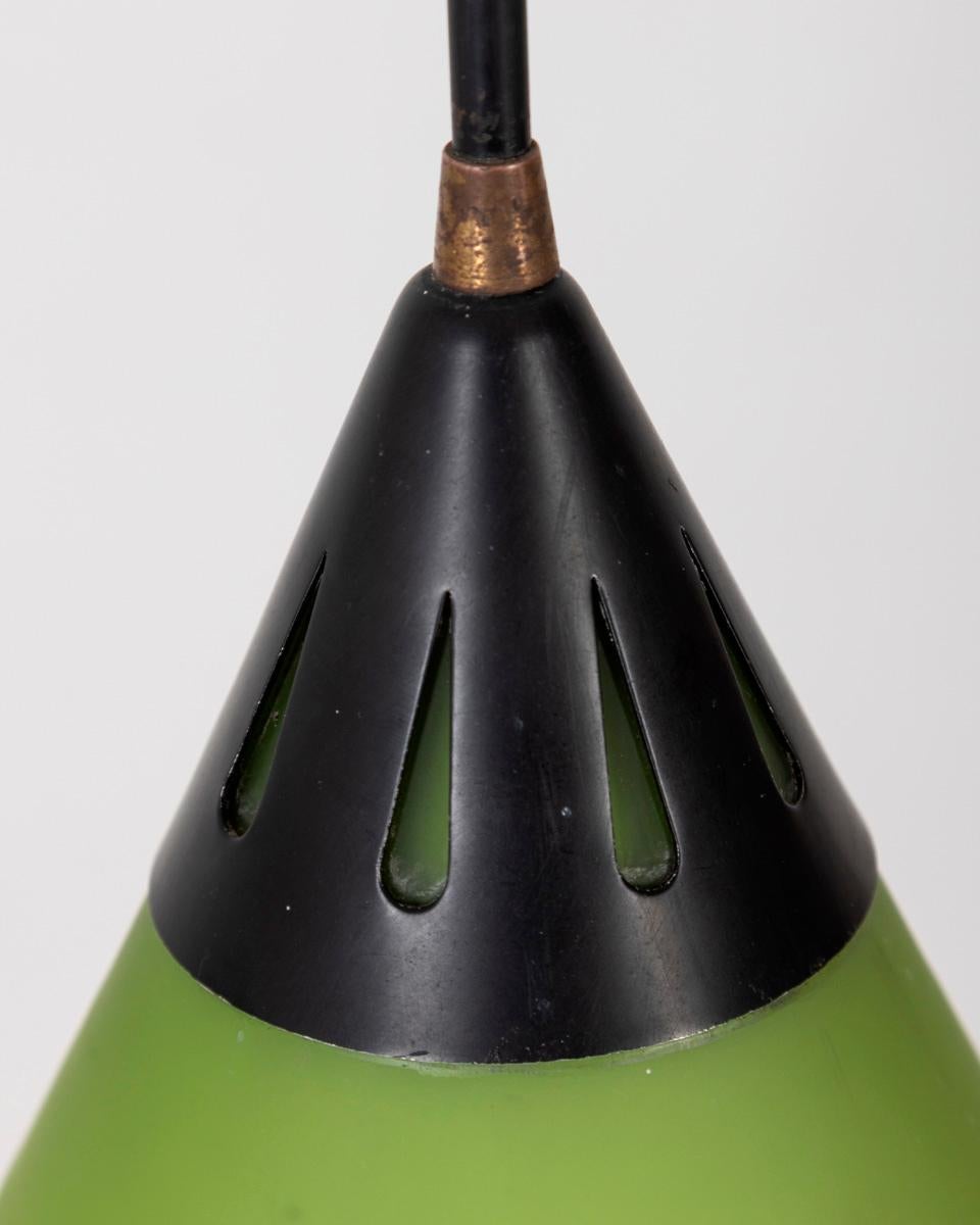 Vintage 1960s green glass chandelier Italian design For Sale 1