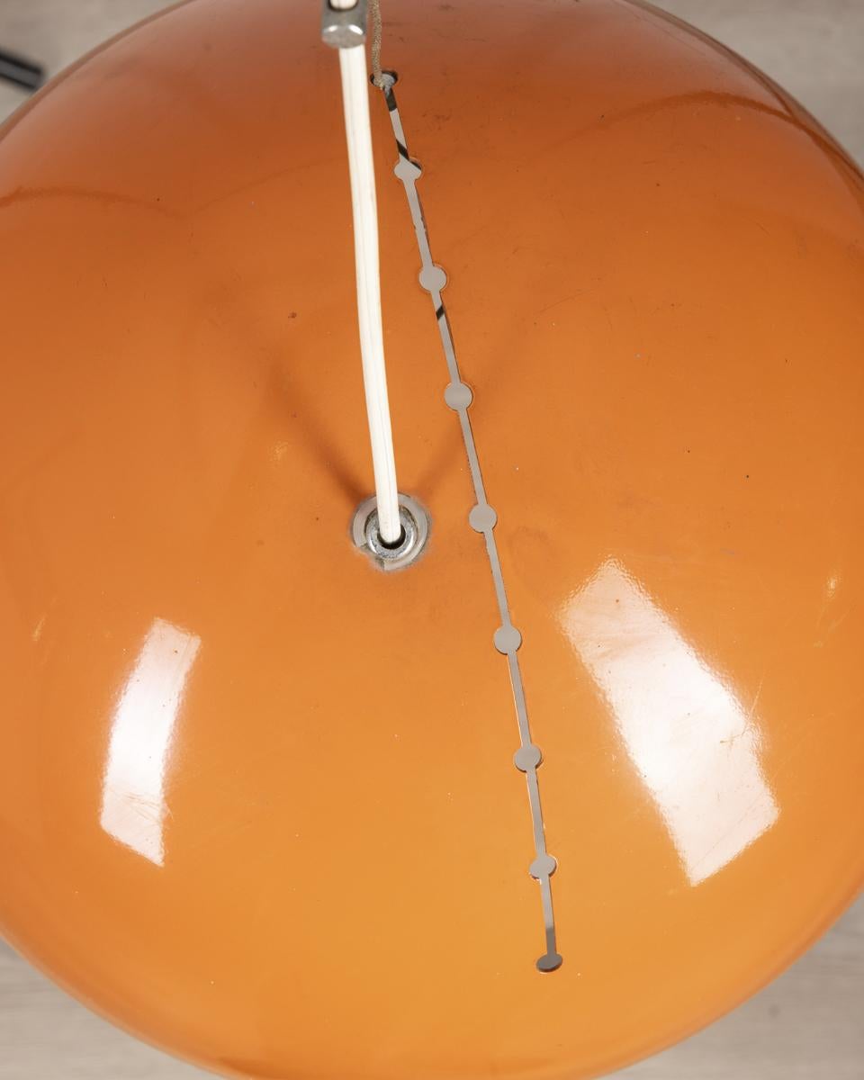 Vintage 70's orange metal chandelier Italian design For Sale 5