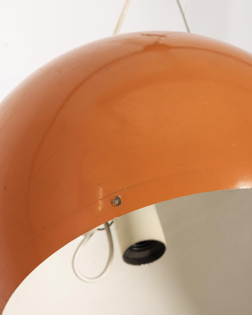 Vintage 70's orange metal chandelier Italian design In Good Condition For Sale In None, IT