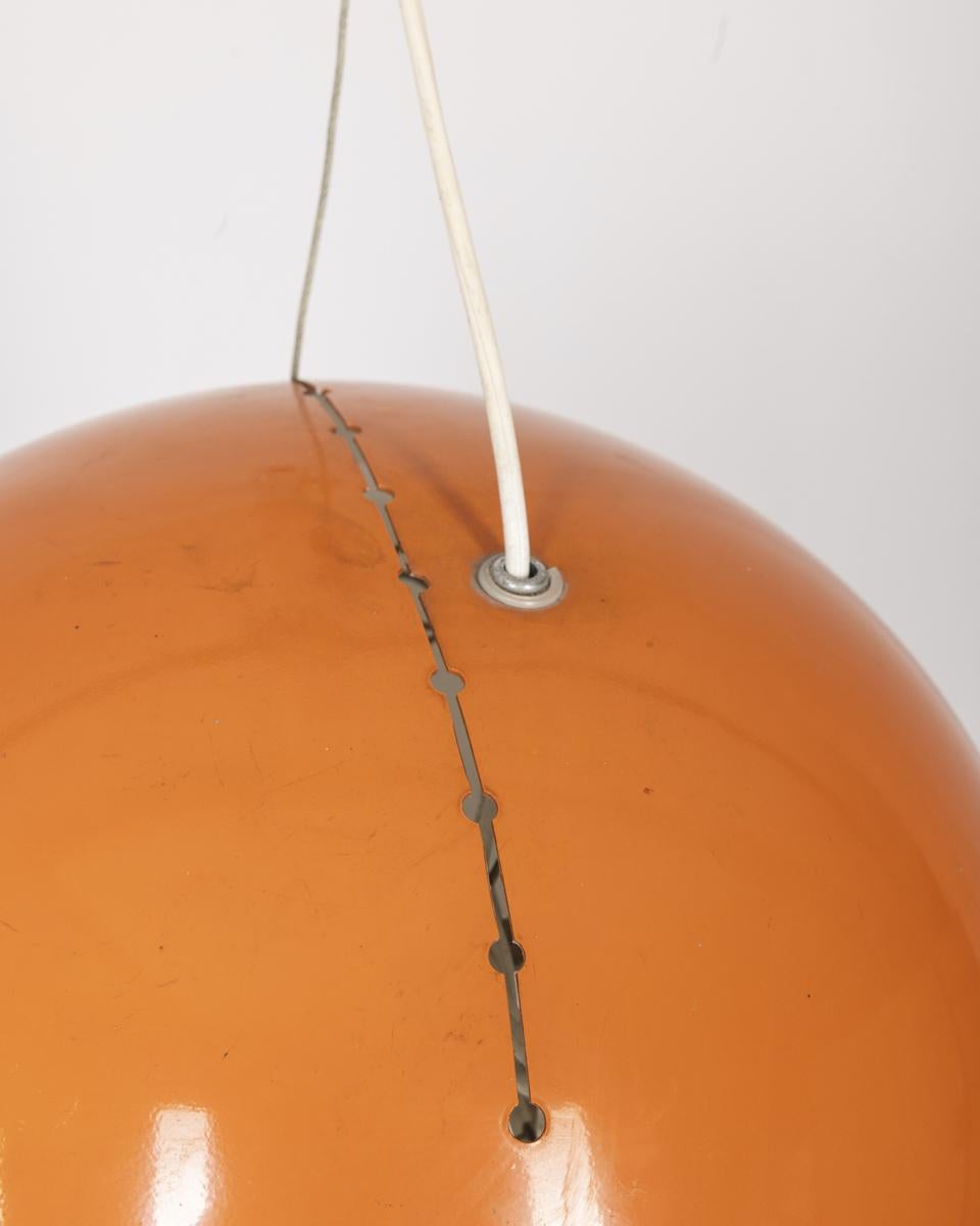 Late 20th Century Vintage 70's orange metal chandelier Italian design For Sale