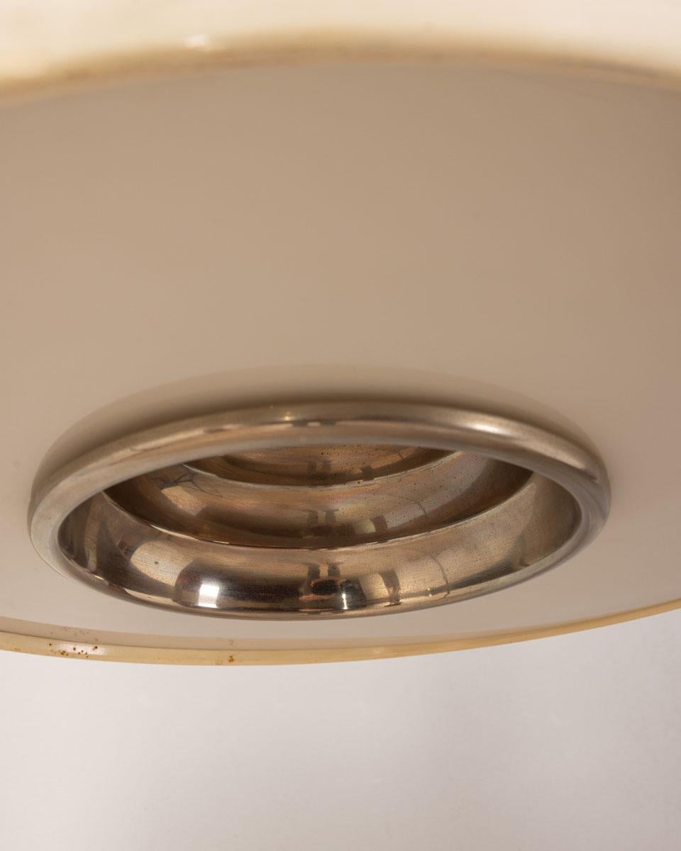 Vintage 70's white metal chandelier Italian design For Sale 2