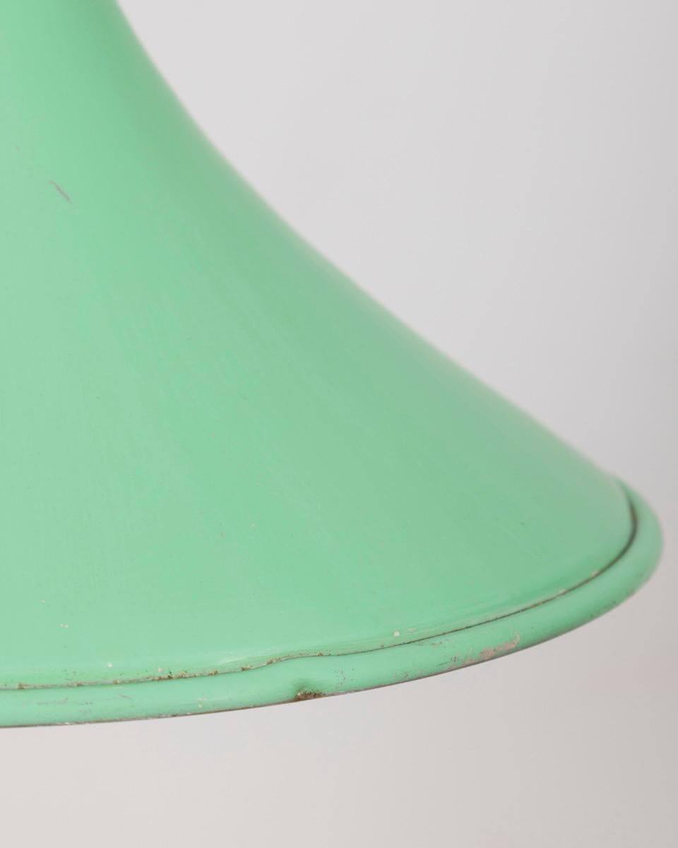 70er Jahre Vintage-Kronleuchter in grünem Metall und Glas italienisches Design im Zustand „Gut“ im Angebot in None, IT