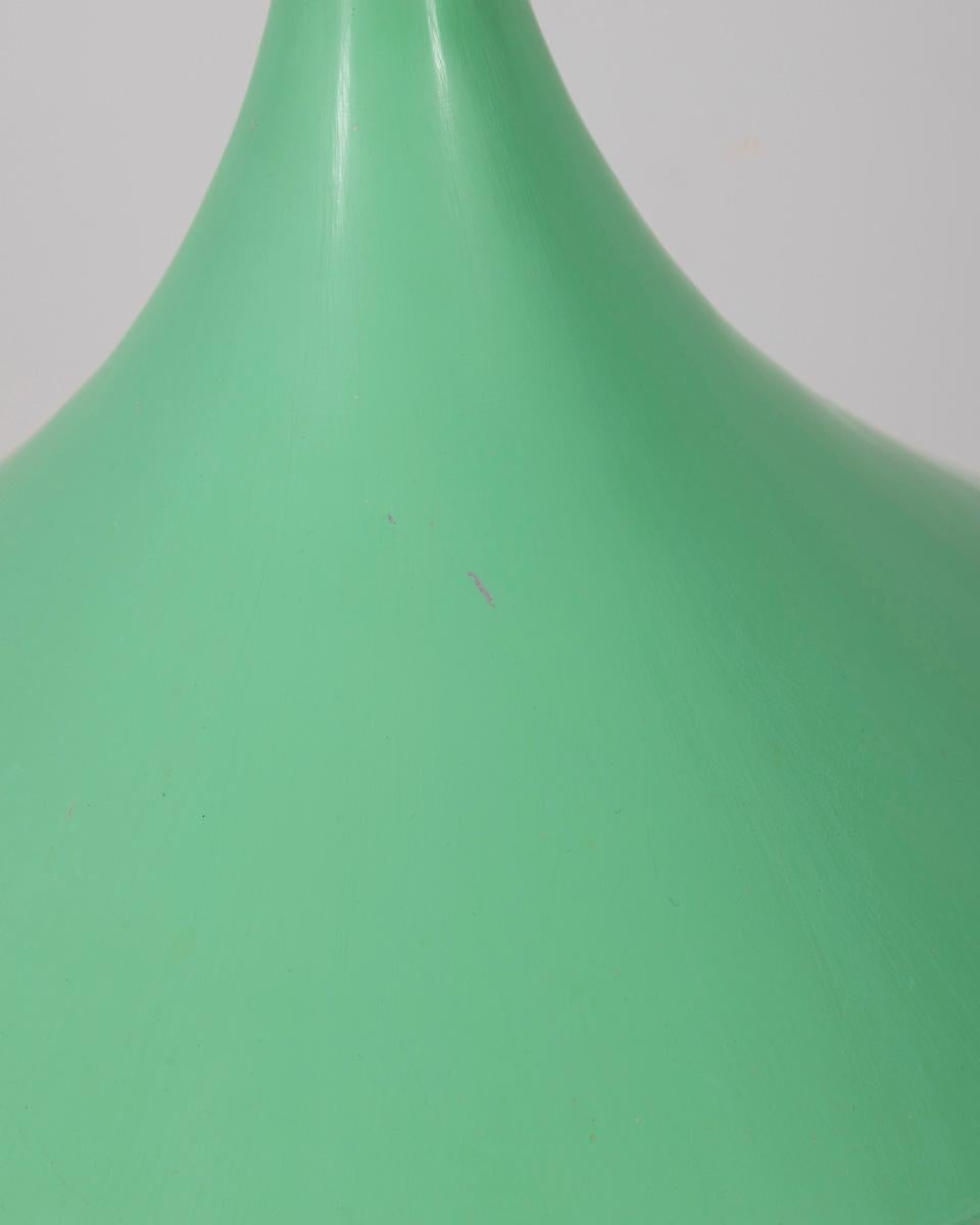 70er Jahre Vintage-Kronleuchter in grünem Metall und Glas italienisches Design im Angebot 1