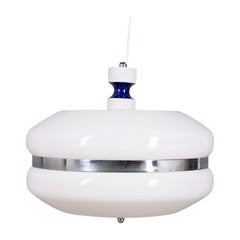 Lampadario vintage anni 70 in plastica bianca design Italiano