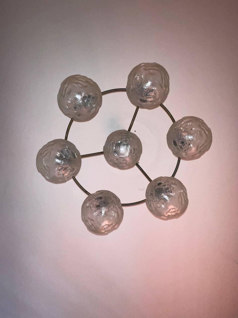 Lampadario 7 luci  of the space age, atomic space age orbital ceiling light vintage design the six planets that are surrounded by the sun centrally is described thus for your environment...
Space: (in order of distance from the Sun: Mercury, Venus,