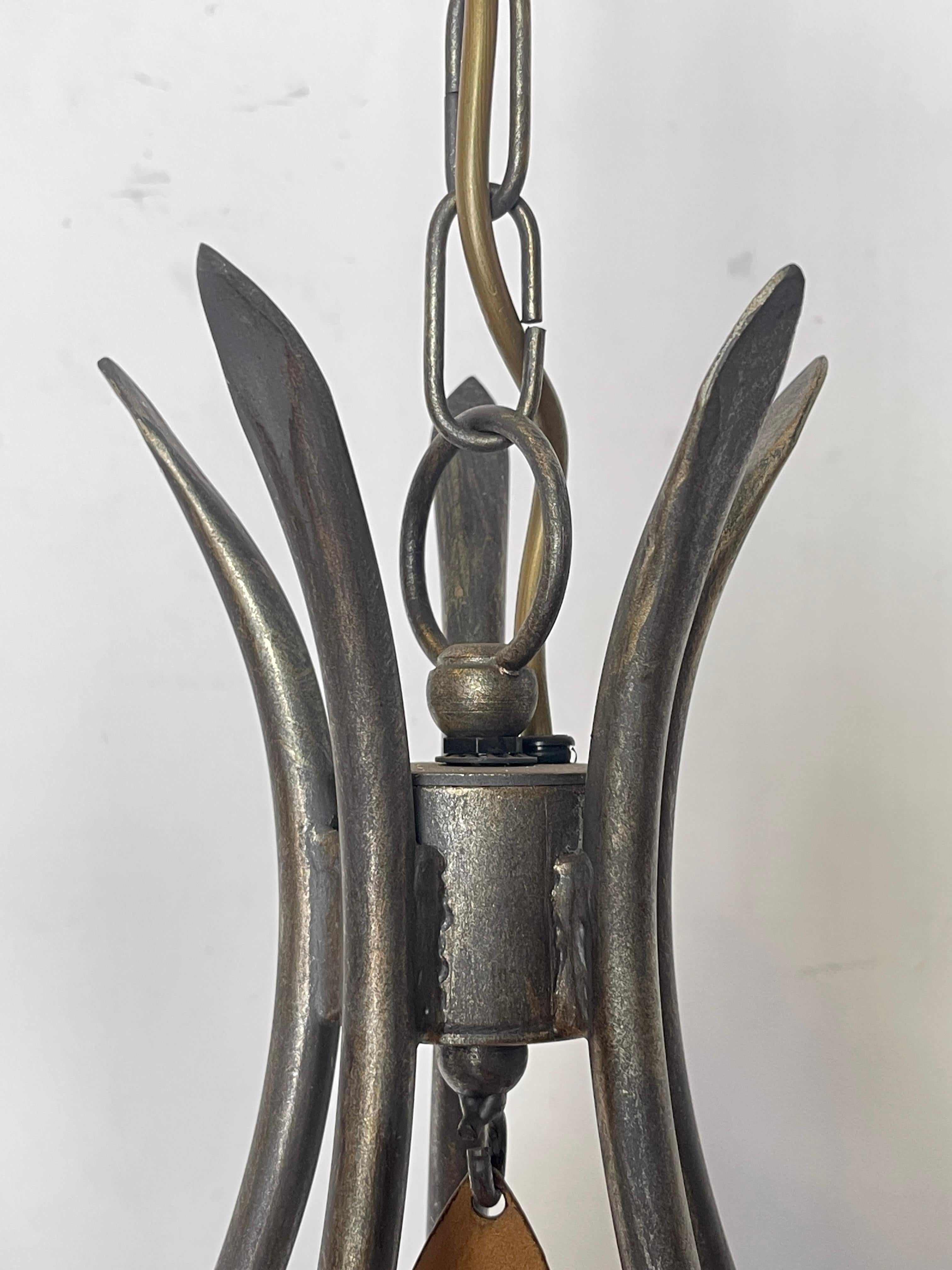 Vintage Wrought Iron Chandelier - Unique Handcrafted Style For Sale 1