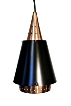 Lampadario Vintage Norvegese in rame laccato, 1960s