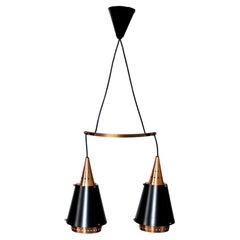 Lampadario Vintage Norvegese in rame laccato, 1960s
