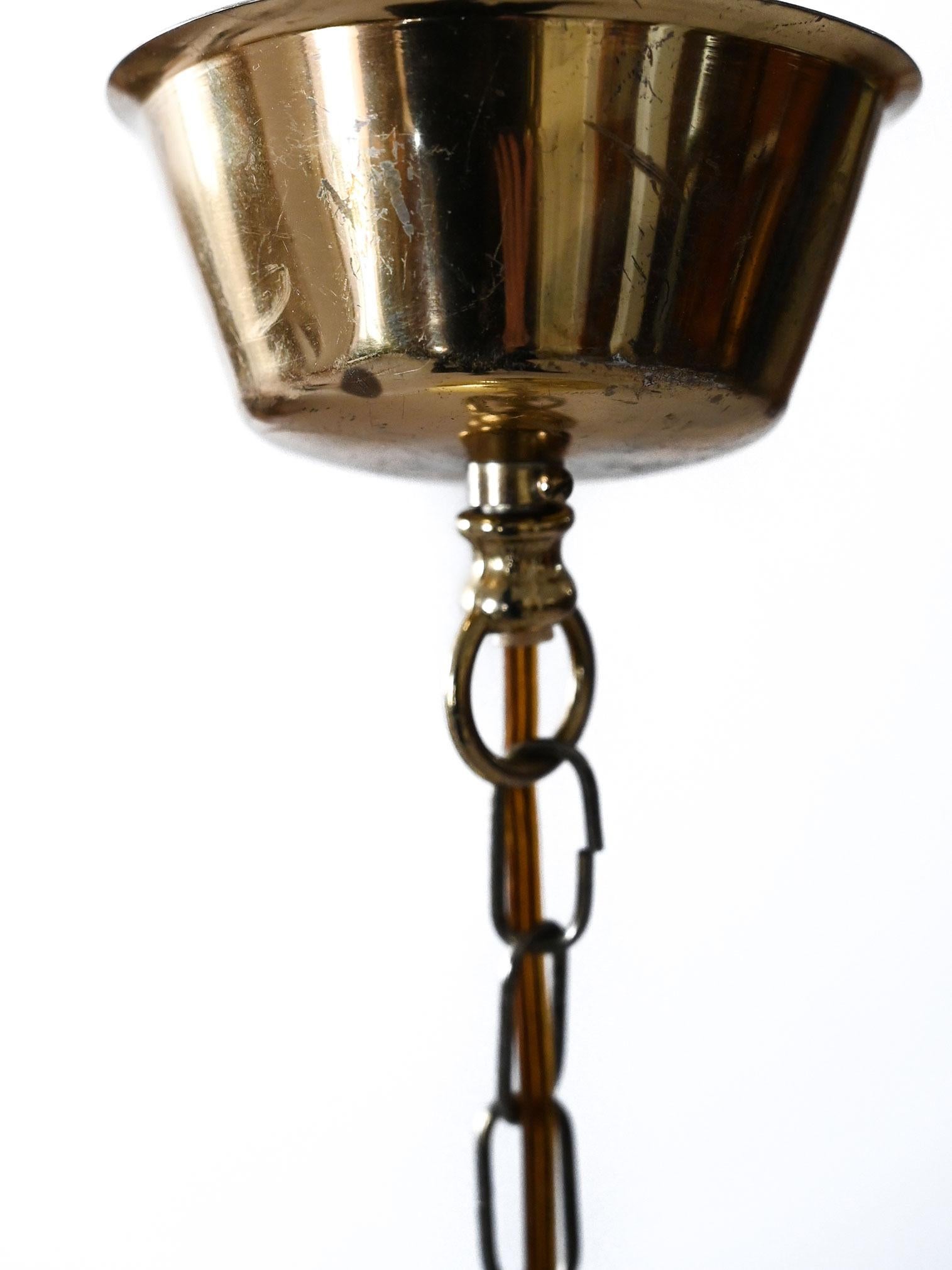 Lampadario vintage scandinavo in ottone anni '60/'70 In condizioni buone in vendita a Brescia, IT