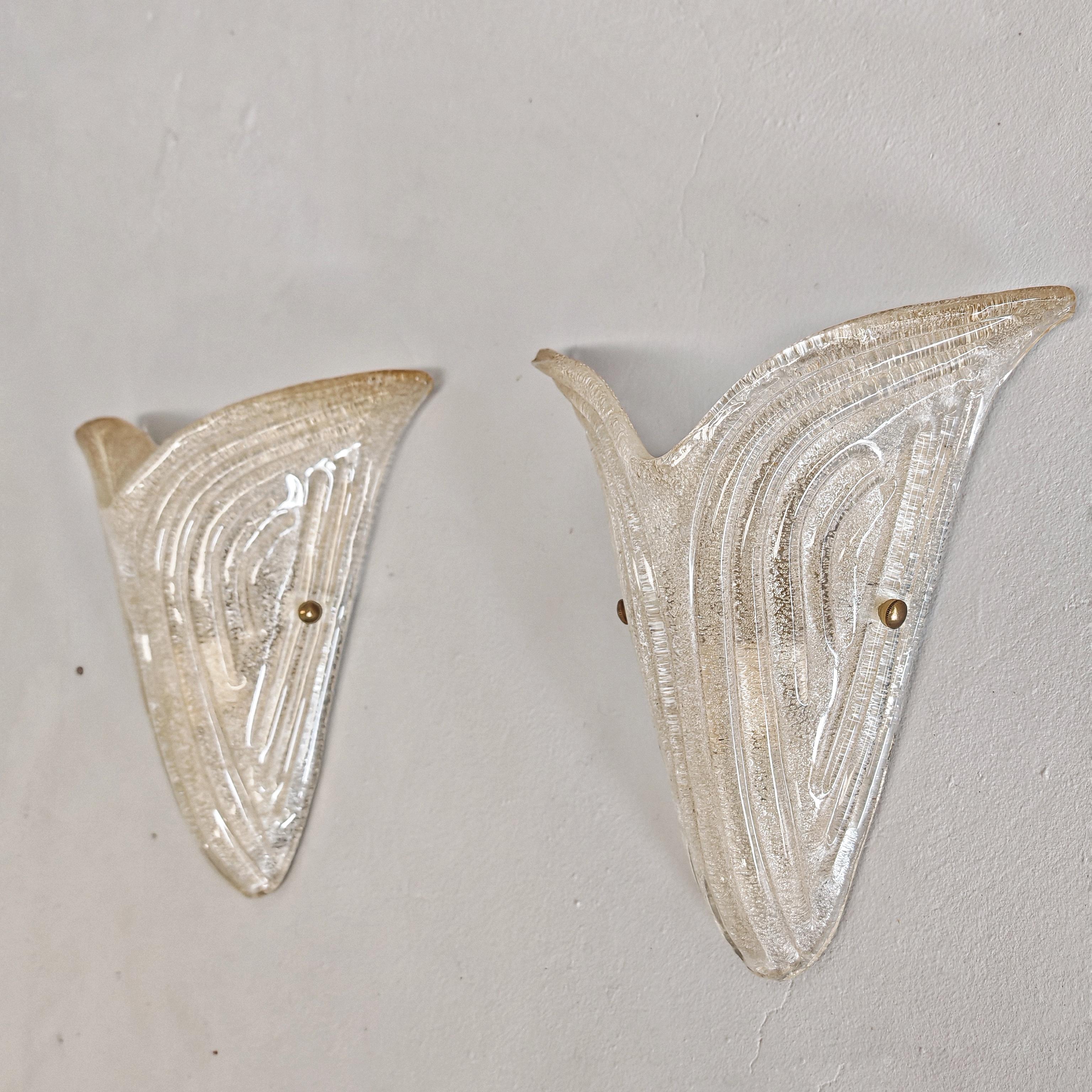 Lampade da muro applique in vetro di murano stile art decò en venta 3