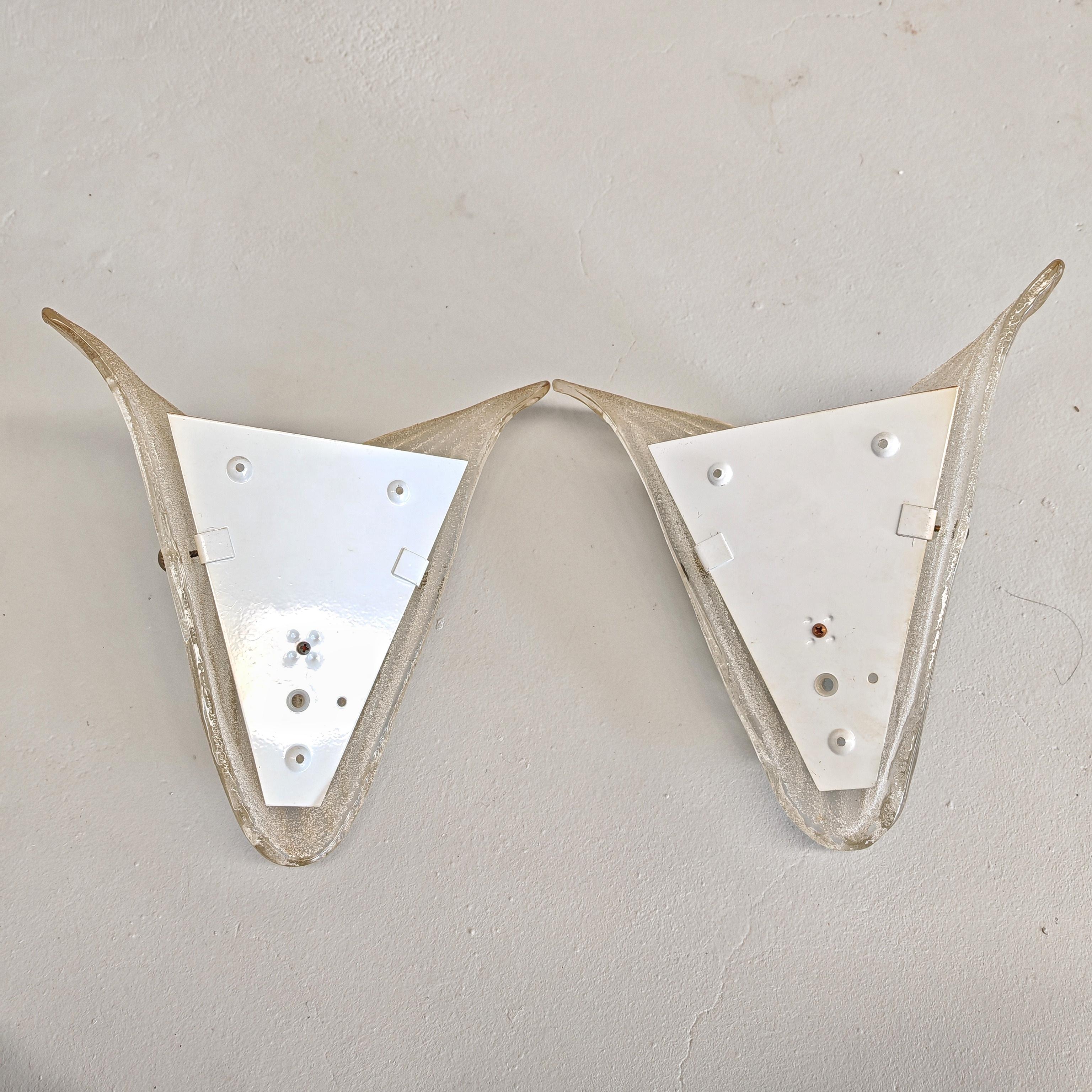 Lampade da muro applique in vetro di murano stile art decò en venta 7
