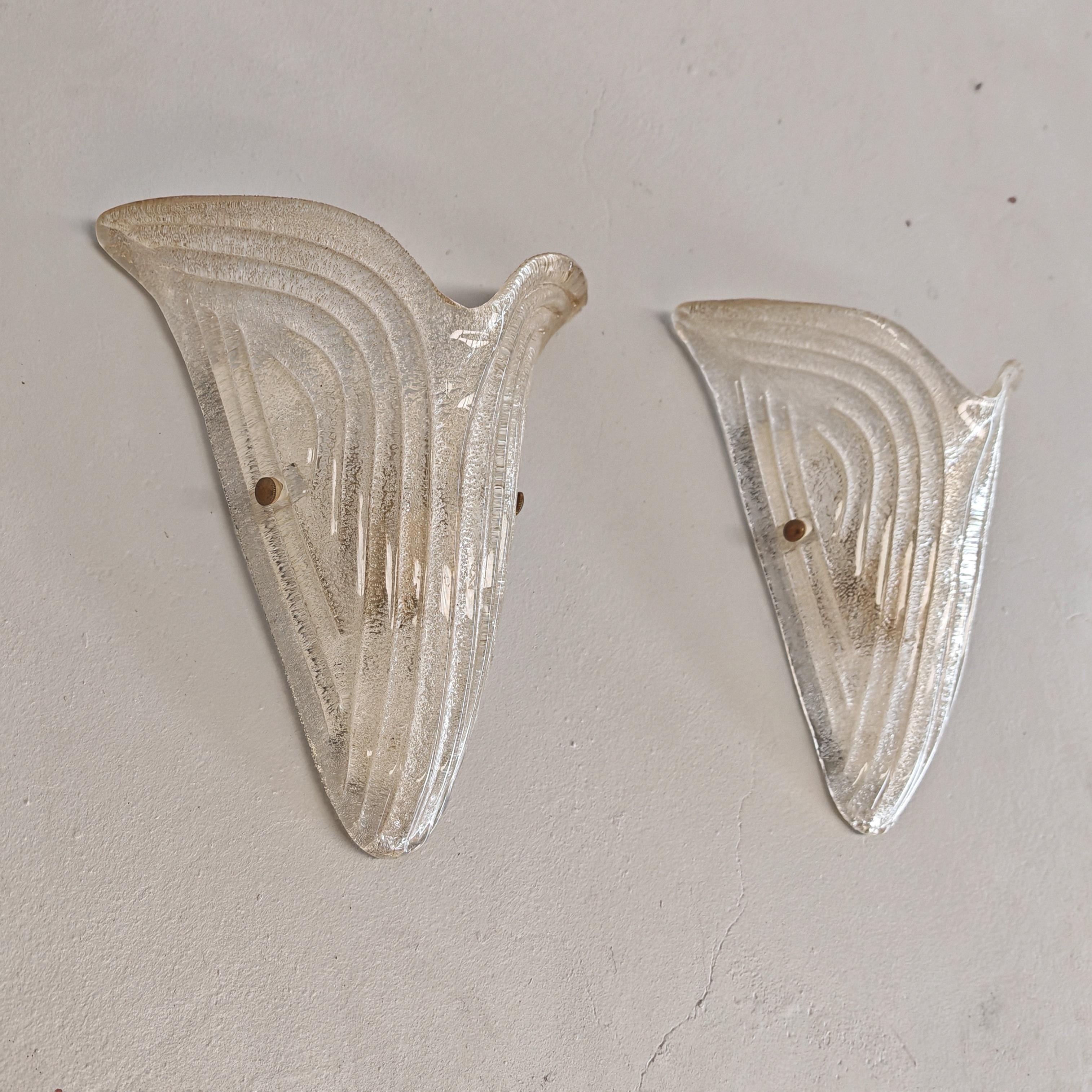 Lampade da muro applique in vetro di murano stile art decò en venta 10