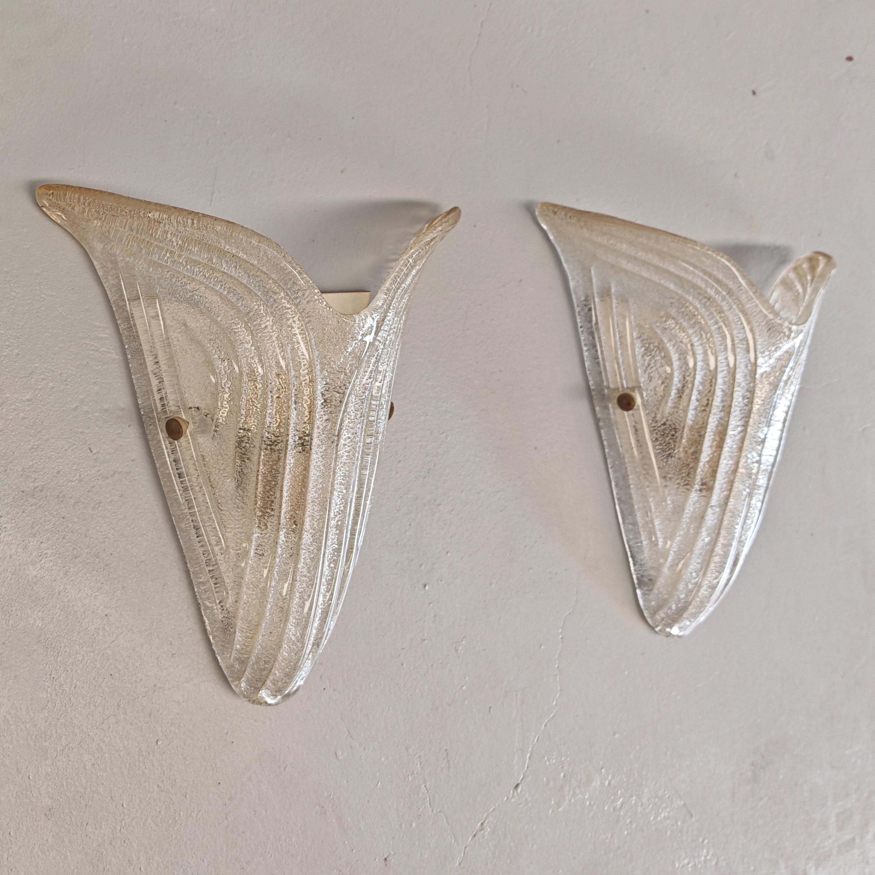 Lampade da muro applique in vetro di murano stile art decò en venta 11