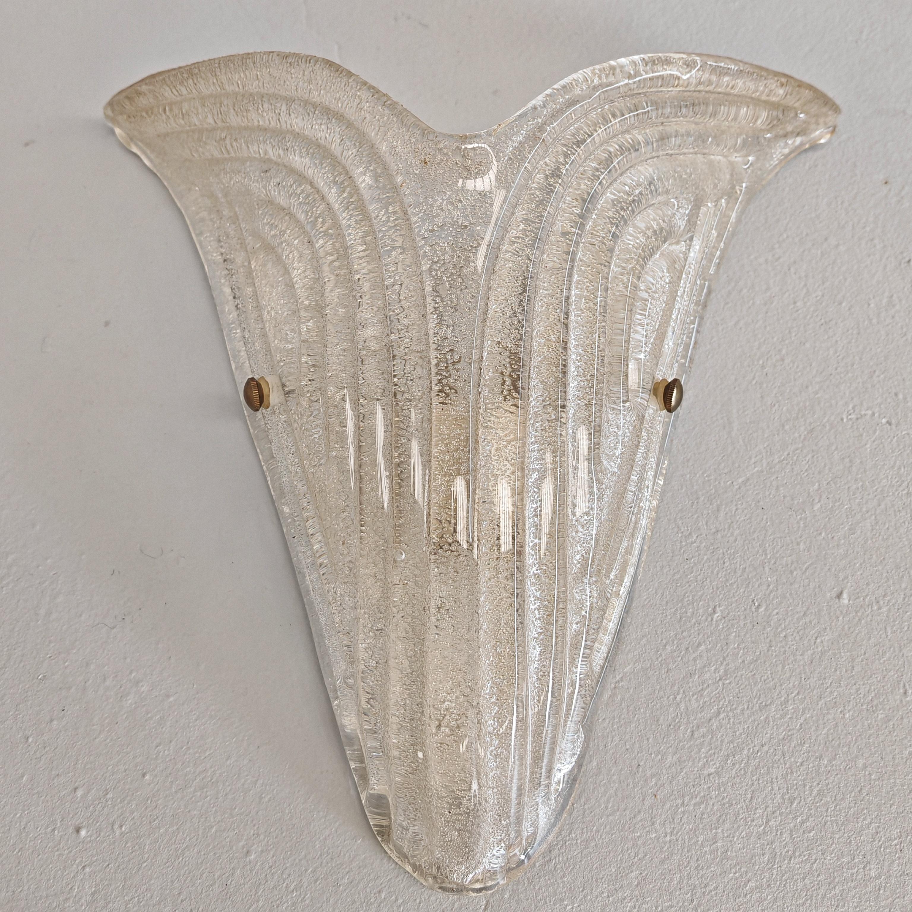 Lampade da muro applique in vetro di murano stile art decò Art Decó en venta