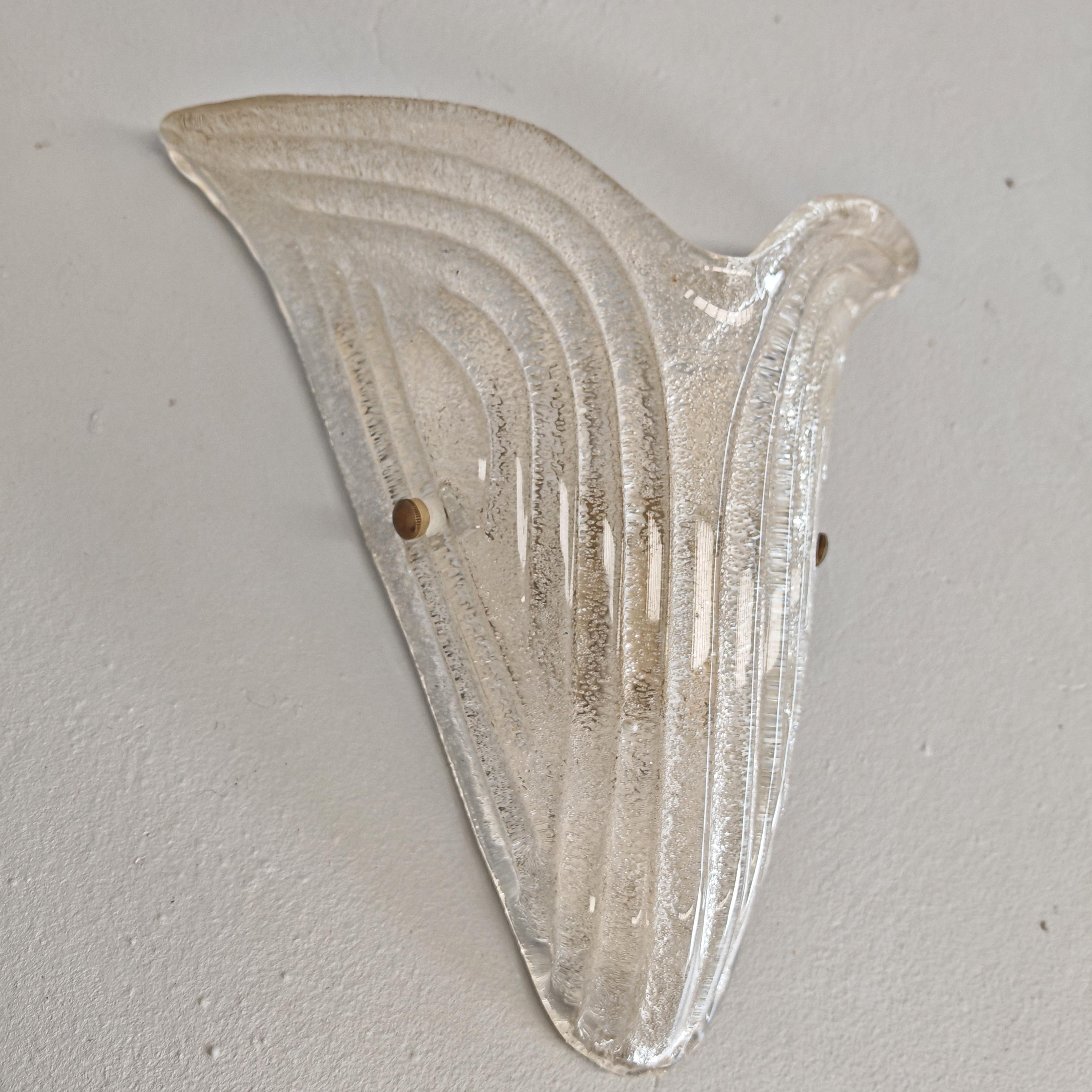 Lampade da muro applique in vetro di murano stile art decò Italian en venta