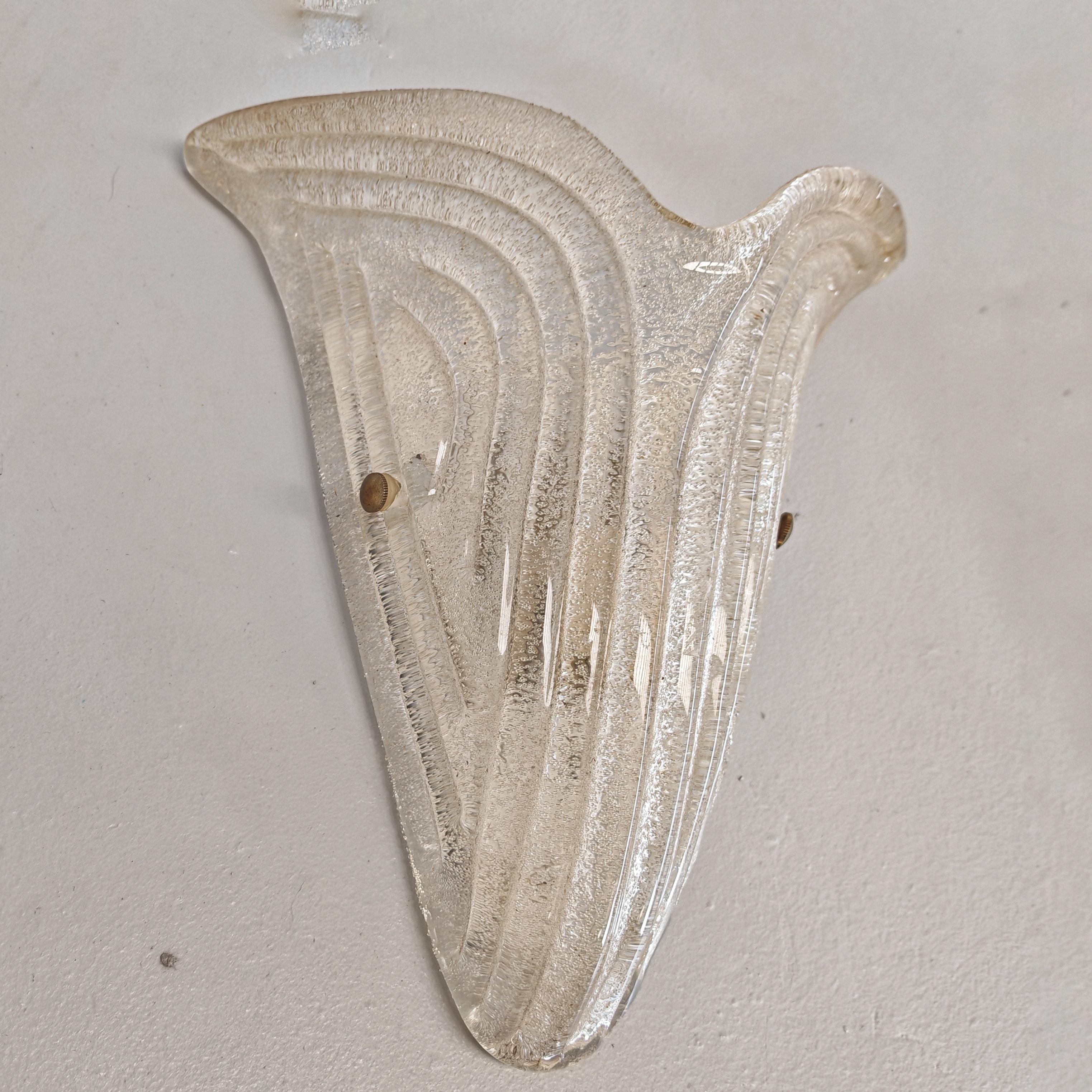 Lampade da muro applique in vetro di murano stile art decò 20th Century en venta
