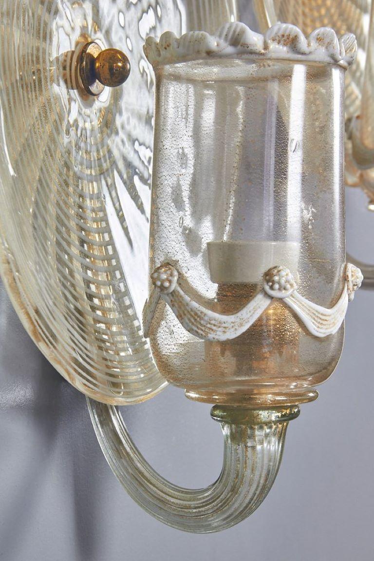 Hercules Barovier glass wall lamps, 1930s, set of 2 For Sale 2