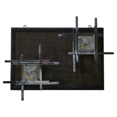 Apliques de cristal de Murano y acero, Albano Poli para Poliarte