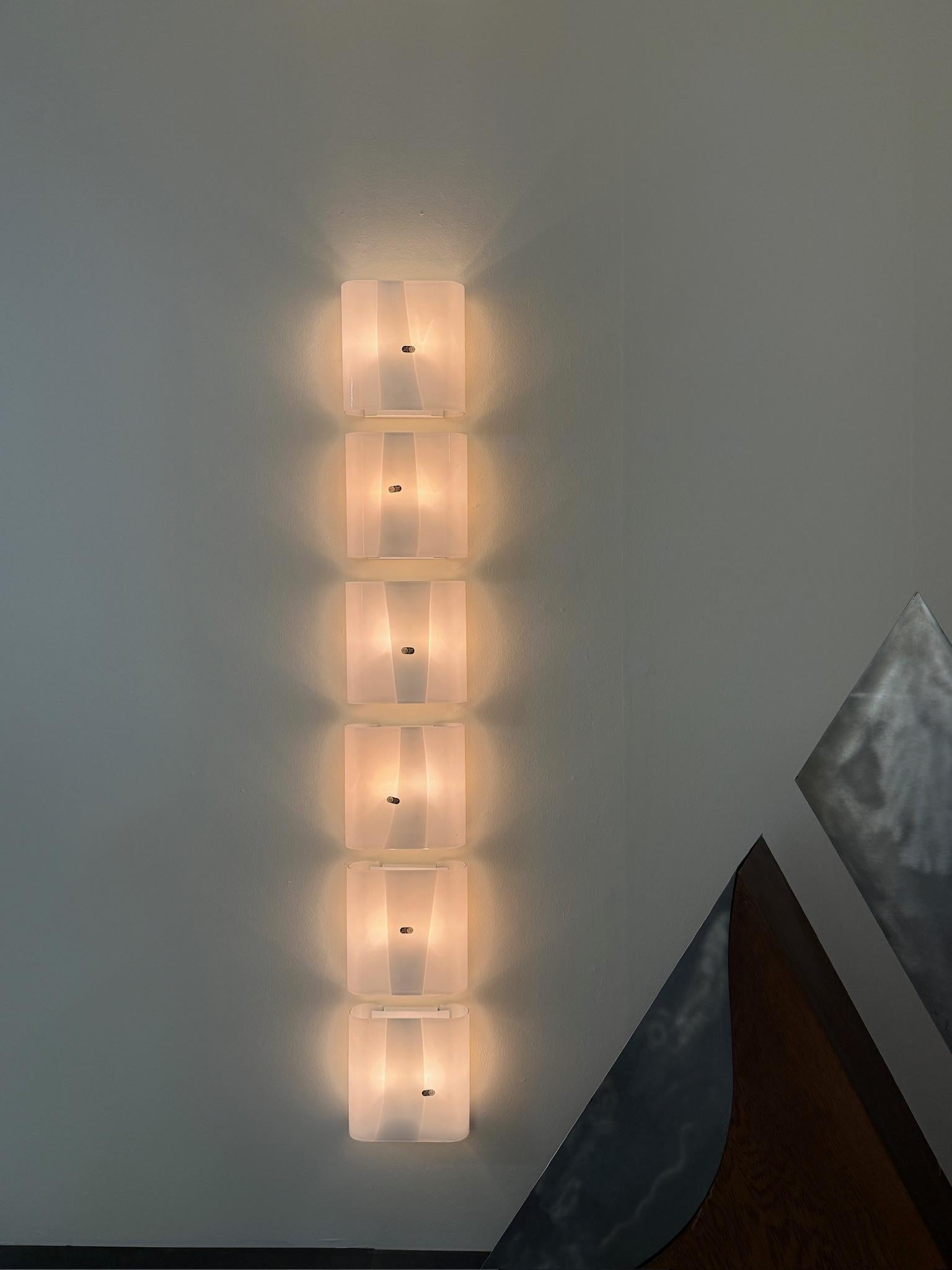 Mid-Century moderno Lampade da parete LP 259 in vetro di Murano, design di Carlo Nason per Mazzega in vendita