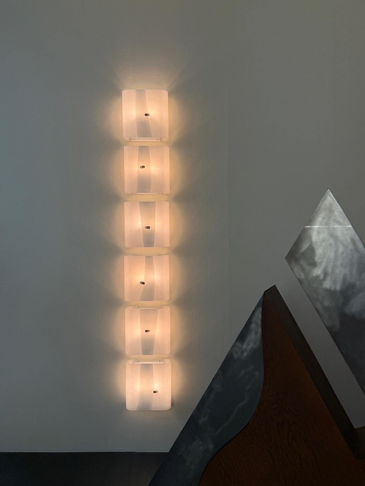 Italian Lampade da parete LP 259 in vetro di Murano, design di Carlo Nason per Mazzega in vendita