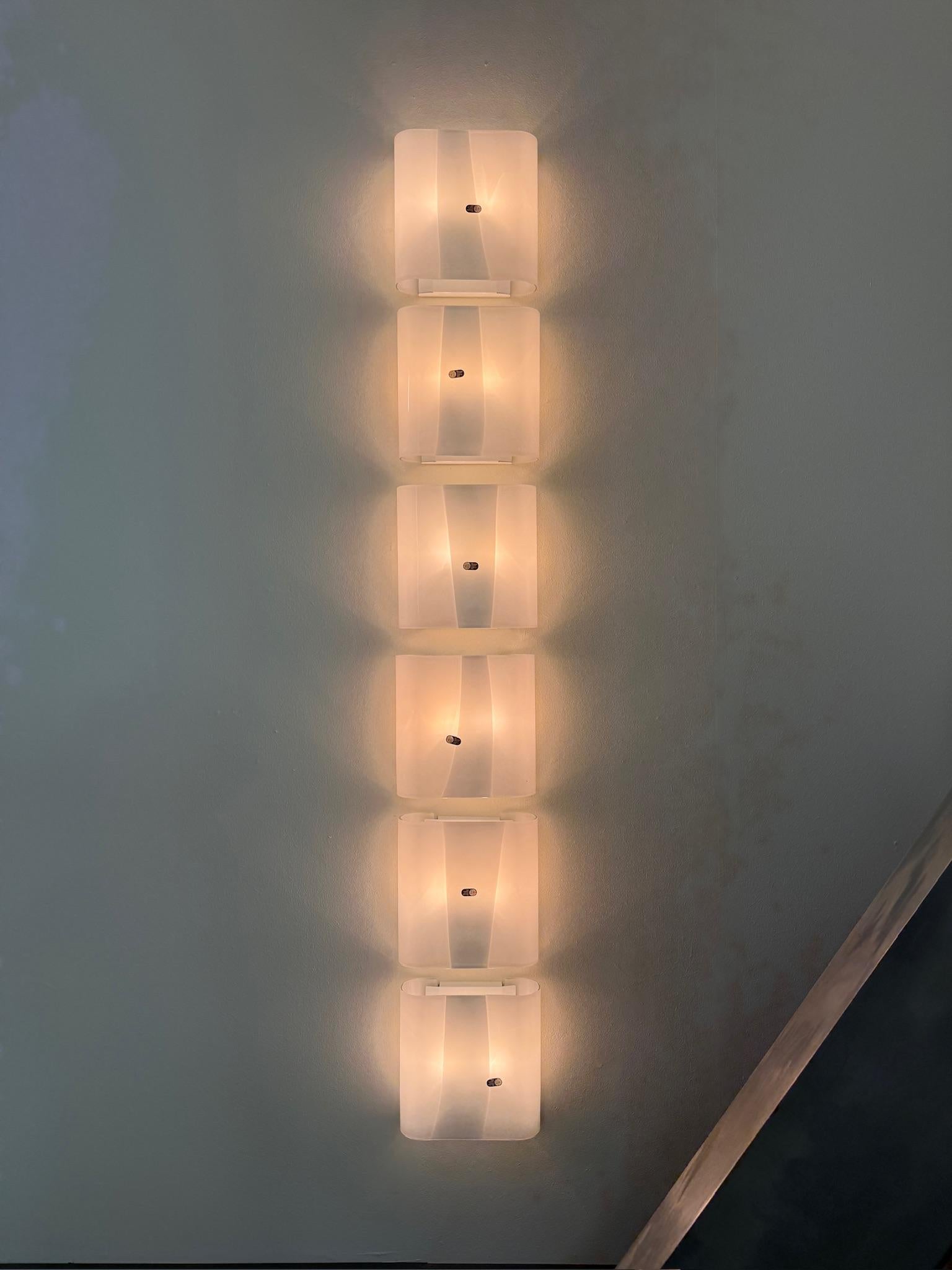 Late 20th Century Lampade da parete LP 259 in vetro di Murano, design di Carlo Nason per Mazzega in vendita