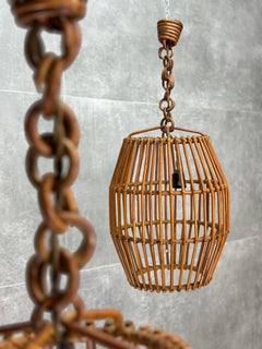 Lampade da soffitto in vimini, anni '50, set di 2