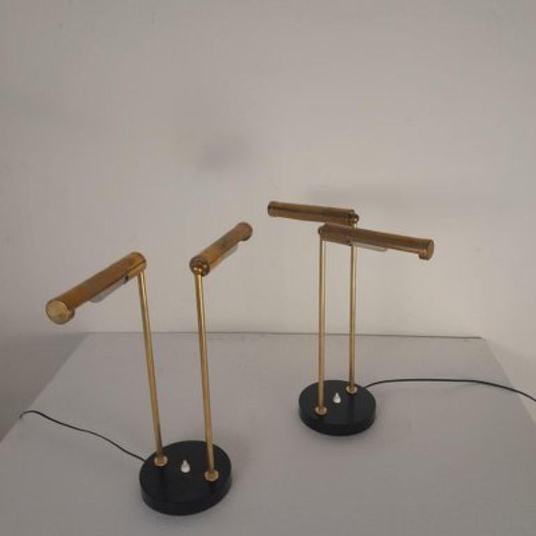 Mid-century table lamps  brass in the style of Stilnovo For Sale 6