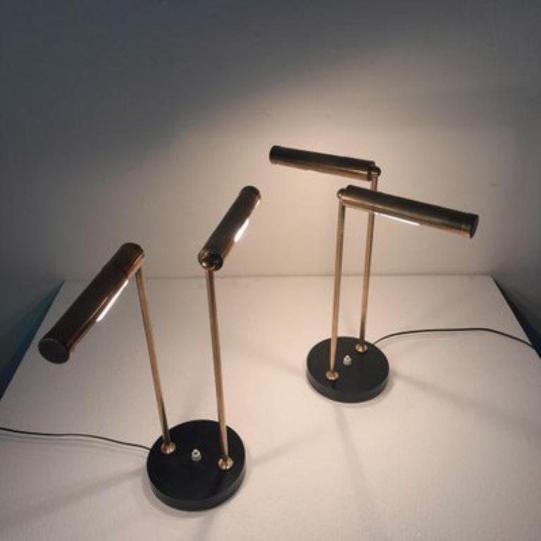 Mid-century table lamps  brass in the style of Stilnovo For Sale 7