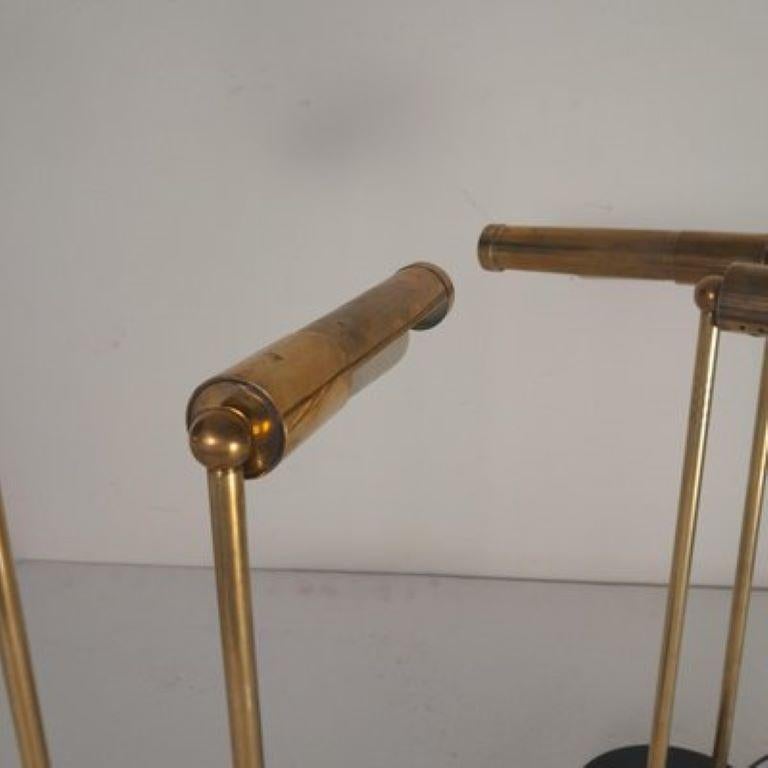 Mid-century table lamps  brass in the style of Stilnovo For Sale 10