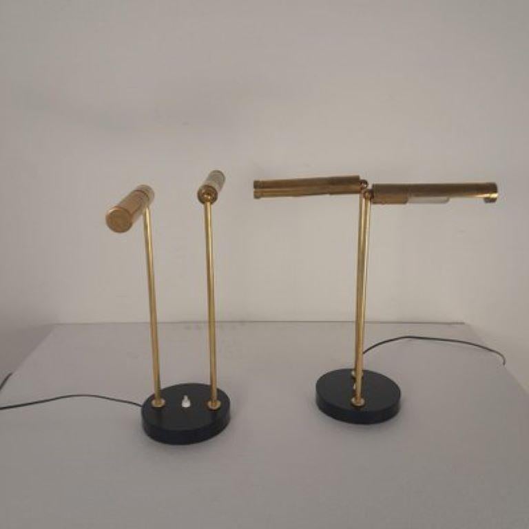 Mid-century table lamps  brass in the style of Stilnovo For Sale 1