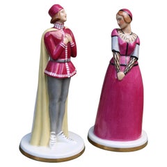 Robj Francia Art Deco lámparas de mesa Romeo y Julieta 1930s