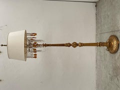 Lampara coche crystal wood gold XIX