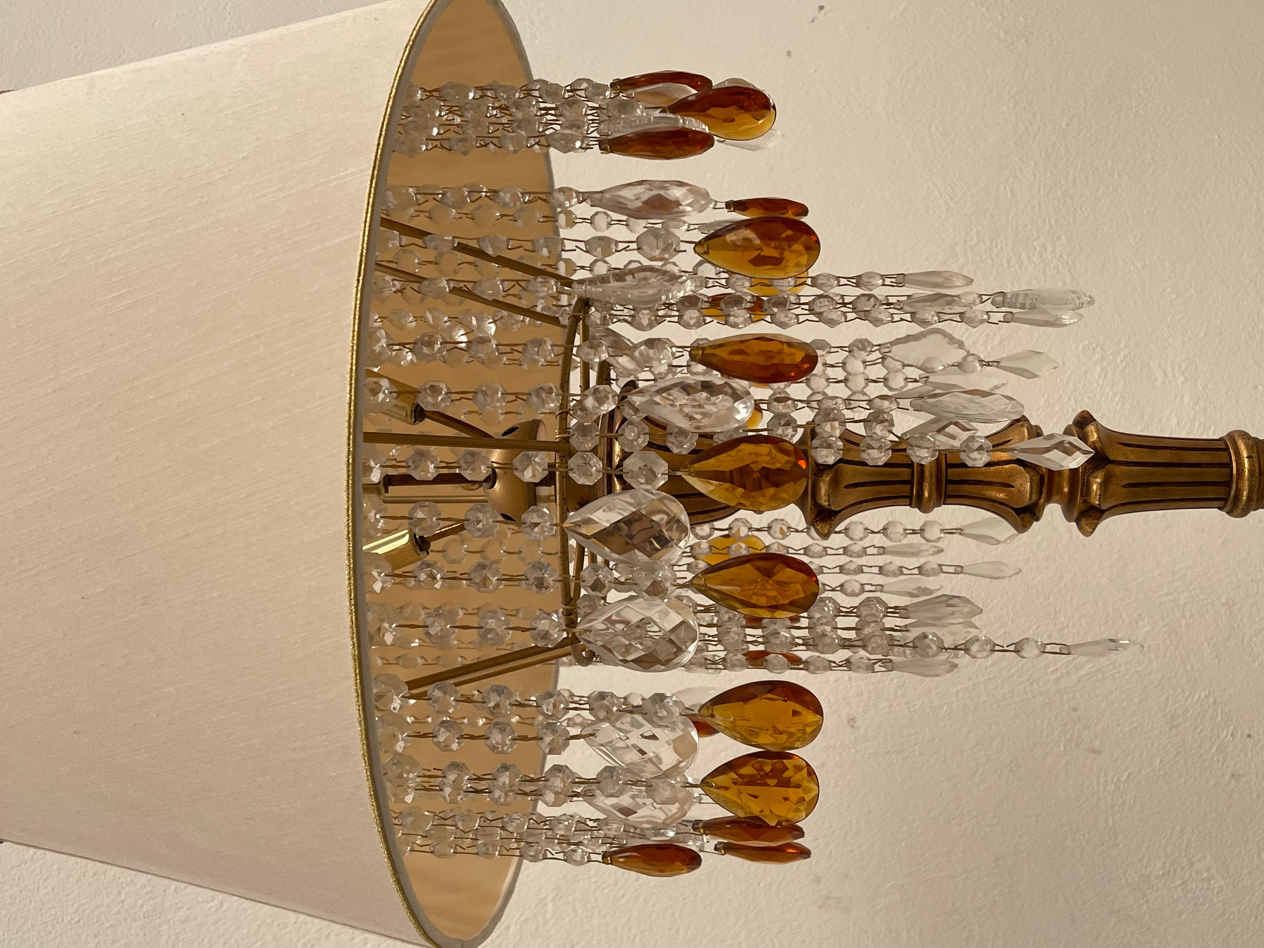 Lampara coche cristal madera oro siglo XIX Italian en venta